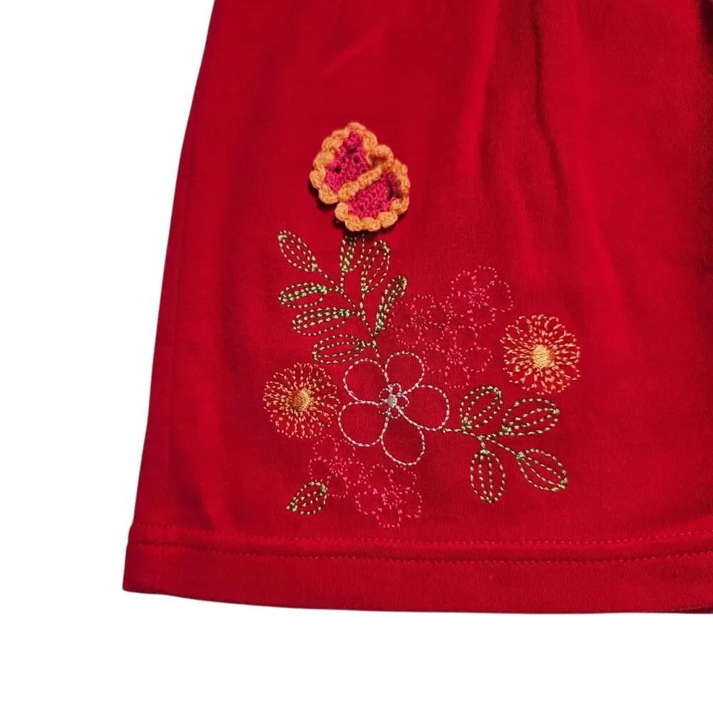 Vintage Gymboree Top Girls Size 5 Red Tunic La Playa Line Baby Doll Y2K NWT